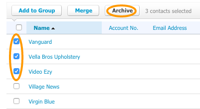 Archive Multiple Xero Contacts
