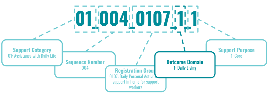 Outcome Domains Framework NDIS Support Line Items Nomenclature
